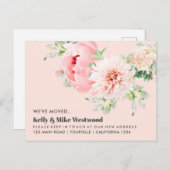 Pink Dahlia Wir haben neue Adresse Neues Haus Postkarte (Vorne/Hinten)