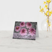 Pink Dahlias Birthday Wish Karte (Gelbe Blume)