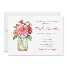 Pink Dahlias Mason Jar Brautparty