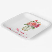 Pink Dahlias Mason Jar Brautparty Pappteller (Gewinkelt)