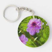 Pink Dahlias Schlüsselkette Schlüsselanhänger (Vorderseite)