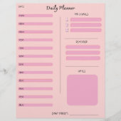 Pink Daily Planner Briefbogen (Vorderseite)