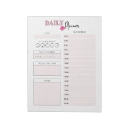 Pink Daily Planner Notepad Notizblock