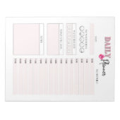 Pink Daily Planner Notepad Notizblock (Vorderseite)