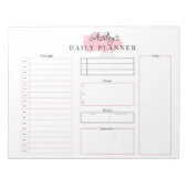 Pink Daily Planner Notepad | Pink Notizblock (Vorderseite)