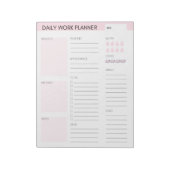 Pink Daily Work Planner Notepad Notizblock (Rotiert)