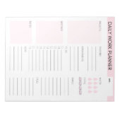 Pink Daily Work Planner Notepad Notizblock (Vorderseite)