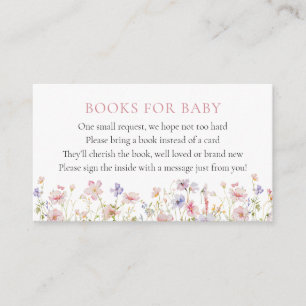 Pink Dainty Blume Bücher für die Babyverpackungska Begleitkarte