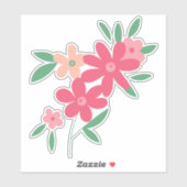 Pink Dainty Blume Motif Aufkleber (Blatt)