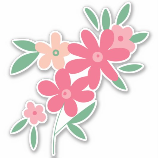 Pink Dainty Blume Motif Aufkleber (Vorderseite)