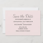 Pink Dainty Script Rette unsere Datumsanzeige Save The Date (Rückseite)