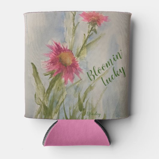 Pink Daises Can Cooler Dosenkühler (Vorderseite)