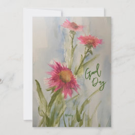 Pink Daises Notecard Einladung