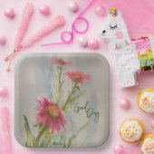 Pink Daises Papierplatten Pappteller (Party)