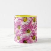 Pink Daises Zweifarbige Tasse (Mittel)
