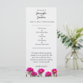 Pink Daisey Wedding Program (Stehend Vorderseite)