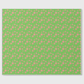 Pink Daisies and Bug Trails on Bright Green Geschenkpapier (Flach)