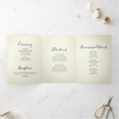 Pink Daisies and Cowboy Boots Western Wedding Dreifach Gefaltete Einladung (Innenseite)