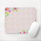 Pink Daisies and Lace Pattern Vintages Land Mousepad (Mit Mouse)