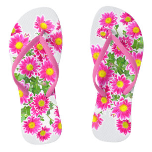 Pink Daisies / Asters Bouquet + Ihre Ideen Badesandalen