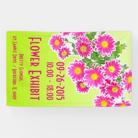 Pink Daisies / Asters Bouquet + Ihre Ideen Banner (Horizontal)