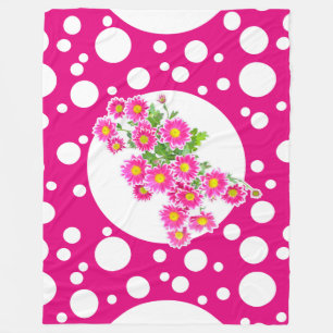 Pink Daisies / Asters Bouquet + Ihre Ideen Fleecedecke