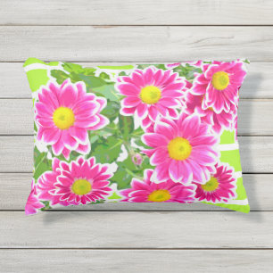 Pink Daisies / Asters Bouquet + Ihre Ideen Kissen Für Draußen
