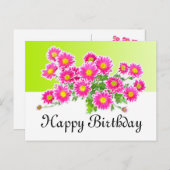 Pink Daisies / Asters Bouquet + Ihre Ideen Postkarte (Vorne/Hinten)