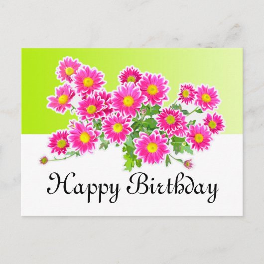 Pink Daisies / Asters Bouquet + Ihre Ideen Postkarte (Vorderseite)