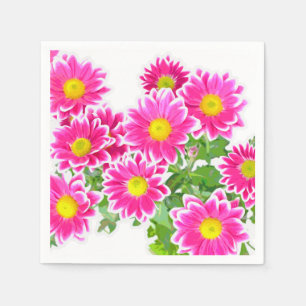 Pink Daisies / Asters Bouquet + Ihre Ideen Serviette