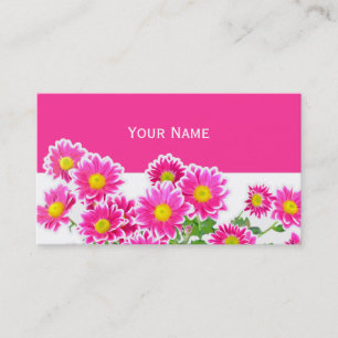 Pink Daisies / Asters Bouquet + Ihre Ideen Visitenkarte