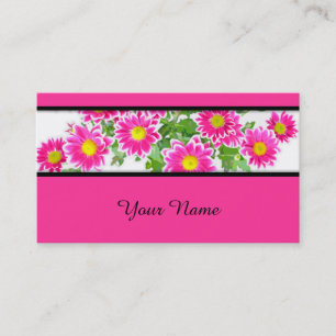 Pink Daisies / Asters Bouquet + Ihre Ideen Visitenkarte
