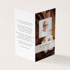 Pink Daisies Cowboy Boots Beerdigungsgebet Visitenkarten