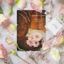 Pink Daisies Cowboy Boots Country Western Hochzeit