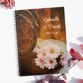 Pink Daisies Cowboy Boots Country Western Hochzeit Notizblock