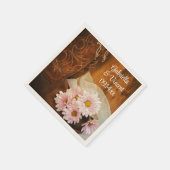 Pink Daisies Cowboy Boots Country Western Hochzeit Serviette (Ecke)
