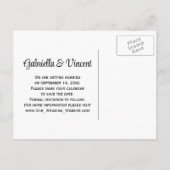 Pink Daisies Cowboy Boots Wedding Save the Date Ankündigungspostkarte (Rückseite)