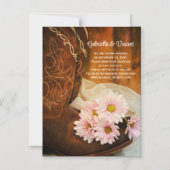 Pink Daisies Cowboy Boots Wedding Save the Date Magneteinladung (Vorderseite)