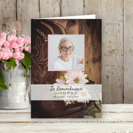 Pink Daisies Cowboy Boots Western Begräbnisdienst Programm