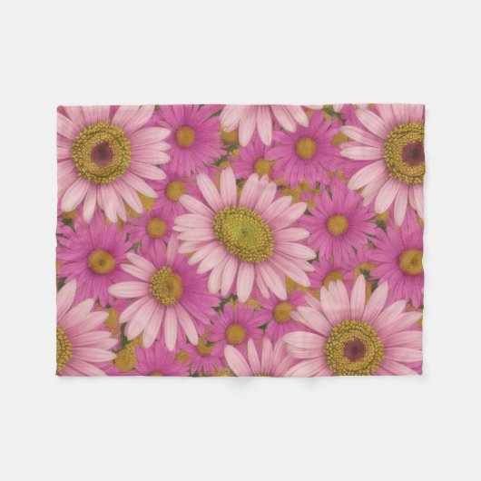 Pink Daisies Fleecedecke (Vorderseite (Horizontal))
