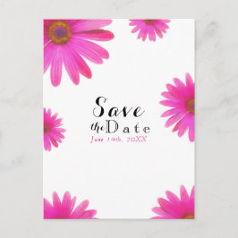Pink Daisies Floral Daisy Elegant Save the Date Ankündigungspostkarte