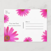 Pink Daisies Floral Daisy Elegant Save the Date Ankündigungspostkarte (Rückseite)