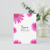 Pink Daisies Floral Daisy Elegant Save the Date Ankündigungspostkarte (Stehend Vorderseite)