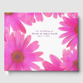 Pink Daisies Floral Daisy Elegante Chic Wedding Gästebuch