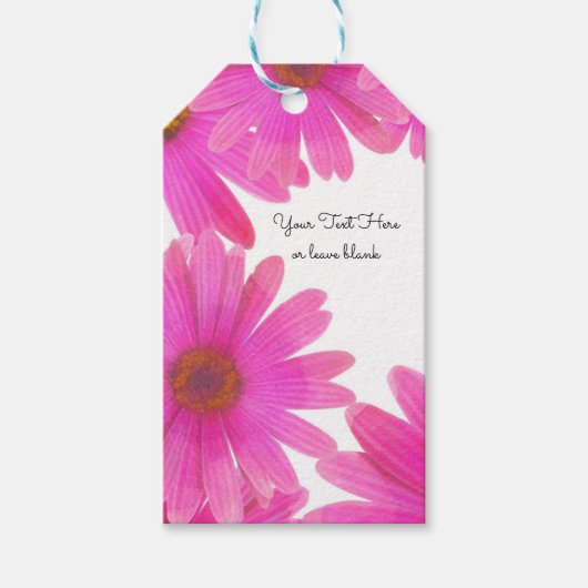 Pink Daisies floral Daisy Elegante Custom Gevor Geschenkanhänger (Vorderseite)