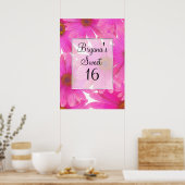 Pink Daisies Floral Daisy Elegantes Party Banner Poster (Küche)
