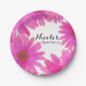 Pink Daisies floral Daisy Elegantes Party Pappteller (Vorderseite)