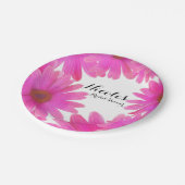 Pink Daisies floral Daisy Elegantes Party Pappteller (Schrägansicht)