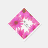 Pink Daisies floral Daisy Elegantes Party Serviette (Ecke)