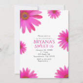 Pink Daisies Floral Daisy Frühling Party Einladung (Vorderseite)